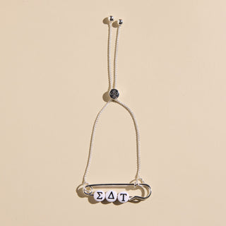 Sorority Safety Pin Bracelets - Nickel & Suede