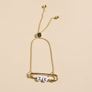 Sorority Safety Pin Bracelets - Nickel & Suede