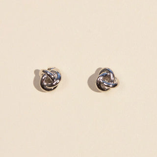Silver Mini Knot Stud Earrings
