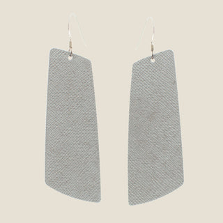 Silver Leaf Leather Gem Earrings
