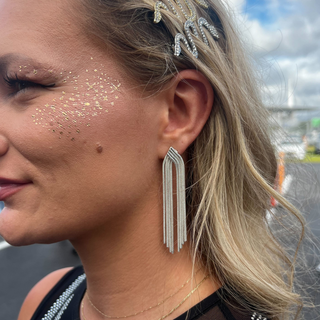 Silver Waterfall Chain Earrings