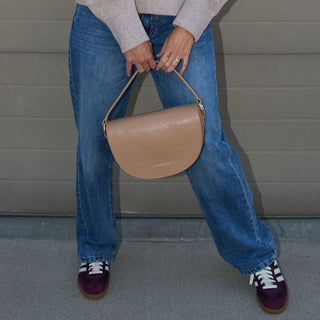 Sofie Saddle Bag in Iced Latte