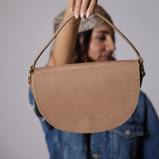 Sofie Saddle Bag in Iced Latte