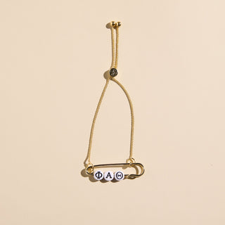 Sorority Safety Pin Bracelets - Nickel & Suede