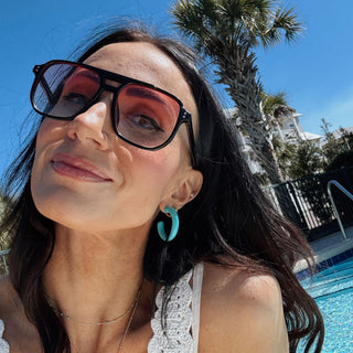 Turquoise Allegra Hoops