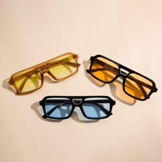 Yellow Vintage Aviator Sunglasses