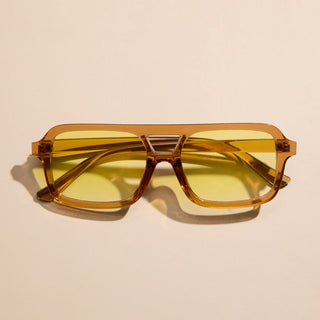Yellow Vintage Aviator Sunglasses