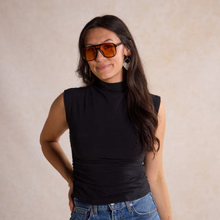 Amber Skye Sunglasses - Nickel & Suede