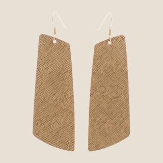 Antique Brass Leather Gem Earrings - Nickel & Suede
