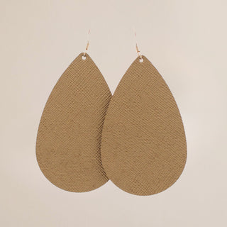 Antique Brass Teardrops - Nickel & Suede