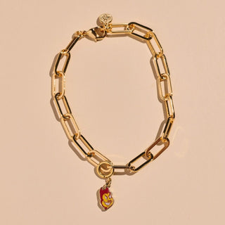 Arizona State University Charm Bracelet - Nickel & Suede