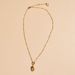 Arizona State University Charm Necklace - Nickel & Suede