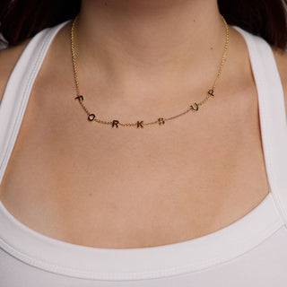 Arizona State University "Forks Up" Initial Necklace - Nickel & Suede