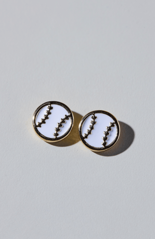 Baseball Studs - Nickel & Suede