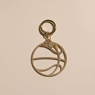 Basketball Bag Charm - Nickel & Suede