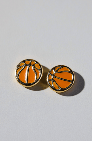 Basketball Studs - Nickel & Suede