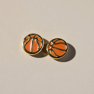 Basketball Studs - Nickel & Suede