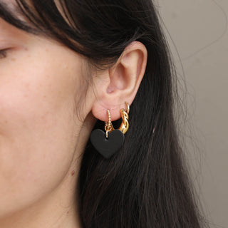 Black Beaded Quinn - Nickel & Suede