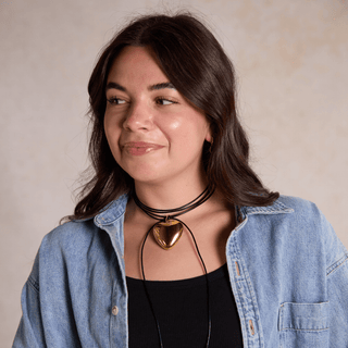 Black Casanova Cord Necklace - Nickel & Suede