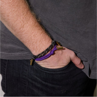 Black Cord Bracelet - Nickel & Suede