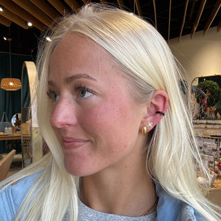 Black Ellie Ear Cuff - Nickel & Suede