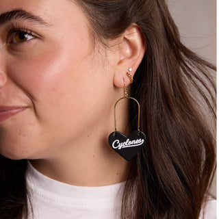 Black Iowa State University Cyclones Script Heartthrobs - Nickel & Suede