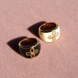 Black Nickelmark Cigar Ring - Nickel & Suede