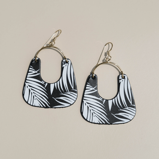 Black Palm Noras - Nickel & Suede