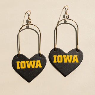 Black University of Iowa Heartthrobs - Nickel & Suede