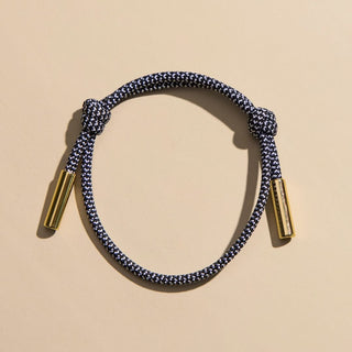 Black & White Cord Bracelet - Nickel & Suede