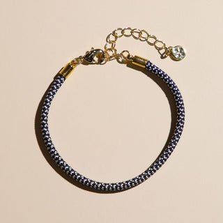 Black & White Minimalist Waterproof Cord Bracelet - Nickel & Suede