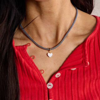 Black & White Minimalist Waterproof Cord Necklace - Nickel & Suede