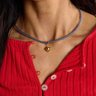 Black & White Minimalist Waterproof Cord Necklace - Nickel & Suede