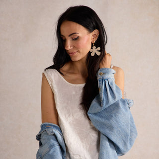 Blank Canvas Poppy - Nickel & Suede
