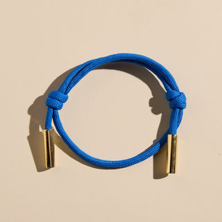 Blue Cord Bracelet - Nickel & Suede