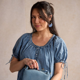 Blue Lapis Bloomscape Nina - Nickel & Suede
