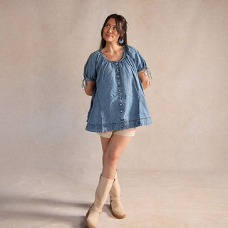 Blue Lapis Bloomscape Nina - Nickel & Suede