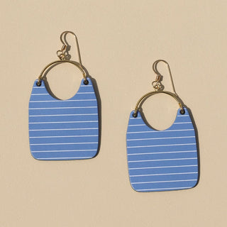 Blue Lapis Sailor Stripe Charlie - Nickel & Suede