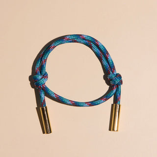 Blue Oasis Cord Bracelet - Nickel & Suede