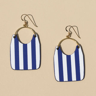 Blue Stripe Charlies - Nickel & Suede