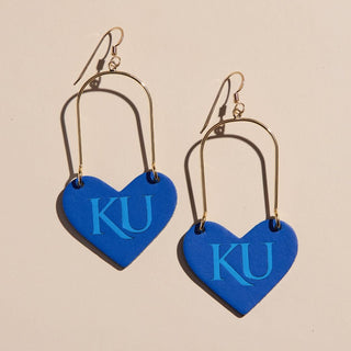 Blue University of Kansas Heartthrobs - Nickel & Suede