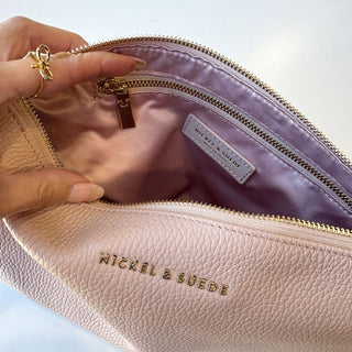 Blush Essential Pouch - Nickel & Suede