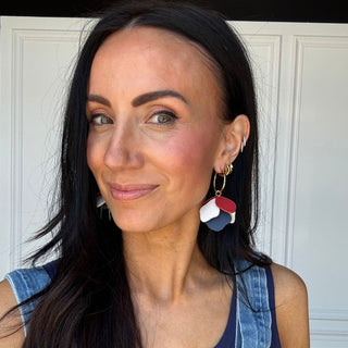 Bomb Pop Margot Petal Hoop Earrings - Nickel & Suede