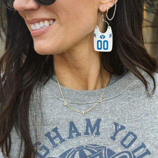 Brigham Young University Initial Necklace - Nickel & Suede