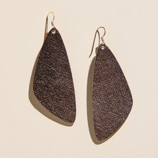 Bronze Leaf Evies - Nickel & Suede