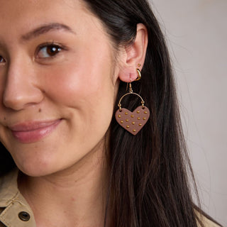 Brown Studded Harlow - Nickel & Suede