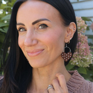 Brown Studded Harlow - Nickel & Suede