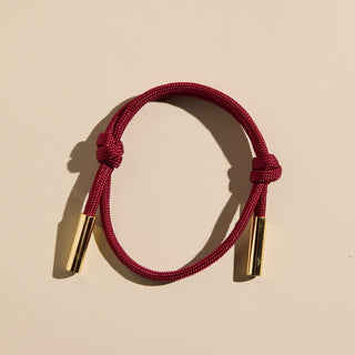 Burgundy Cord Bracelet - Nickel & Suede