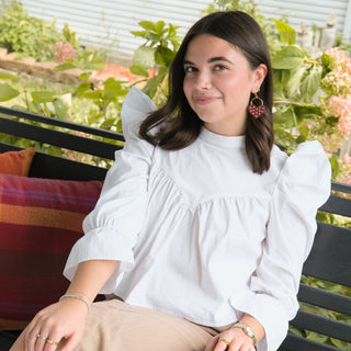 Burgundy Studded Harlow - Nickel & Suede