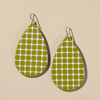 Cactus Quilted Teardrops - Nickel & Suede